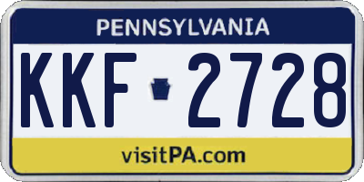 PA license plate KKF2728