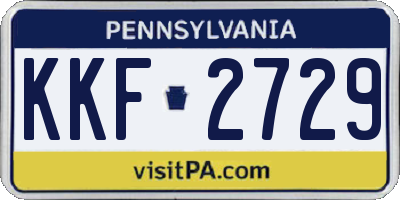 PA license plate KKF2729