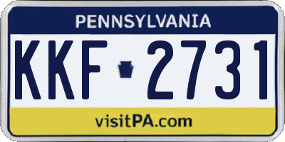 PA license plate KKF2731