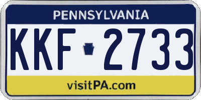 PA license plate KKF2733