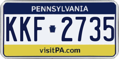 PA license plate KKF2735