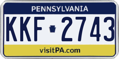 PA license plate KKF2743