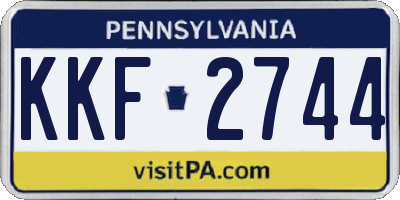 PA license plate KKF2744