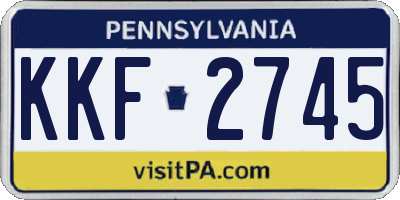 PA license plate KKF2745