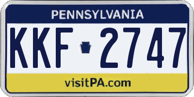 PA license plate KKF2747