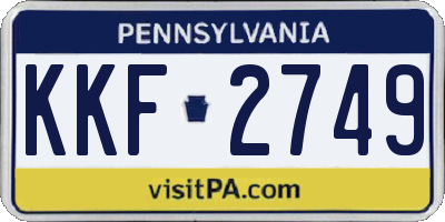 PA license plate KKF2749