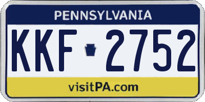 PA license plate KKF2752