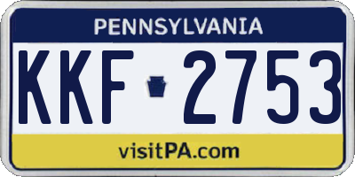 PA license plate KKF2753