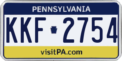 PA license plate KKF2754