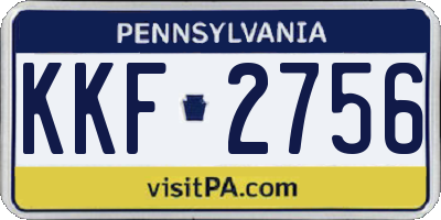 PA license plate KKF2756