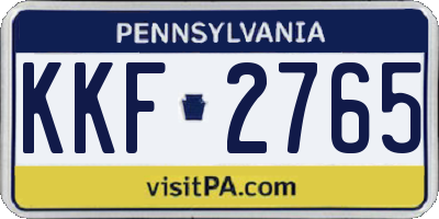 PA license plate KKF2765