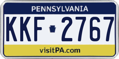 PA license plate KKF2767