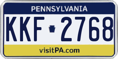 PA license plate KKF2768