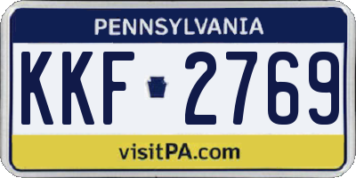 PA license plate KKF2769