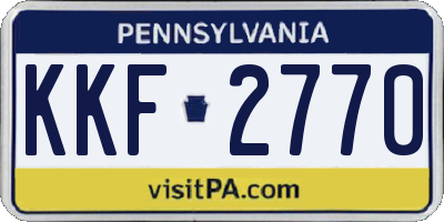 PA license plate KKF2770