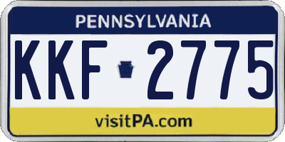 PA license plate KKF2775
