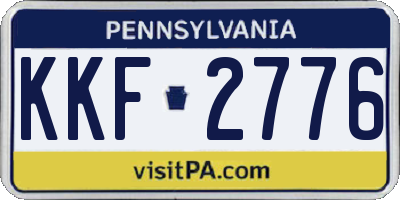 PA license plate KKF2776