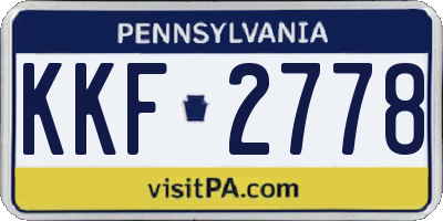 PA license plate KKF2778