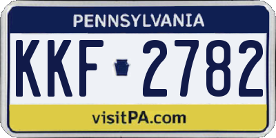 PA license plate KKF2782