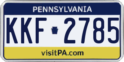 PA license plate KKF2785