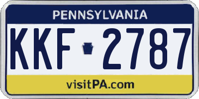 PA license plate KKF2787