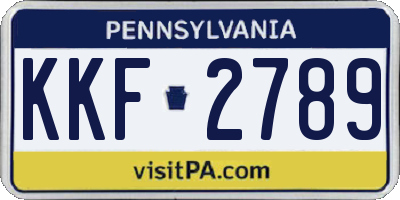 PA license plate KKF2789