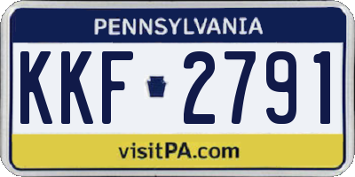PA license plate KKF2791