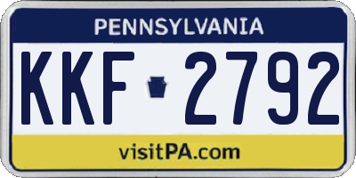 PA license plate KKF2792