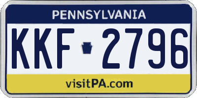 PA license plate KKF2796