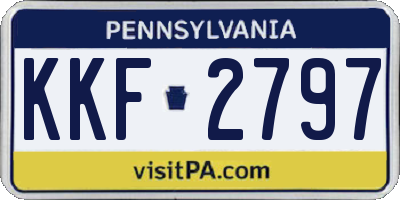 PA license plate KKF2797