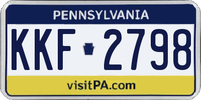 PA license plate KKF2798
