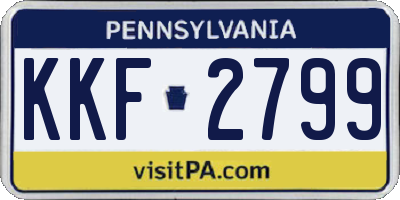 PA license plate KKF2799