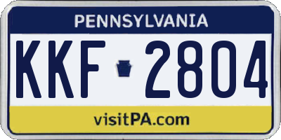 PA license plate KKF2804