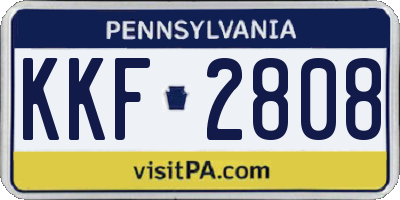 PA license plate KKF2808