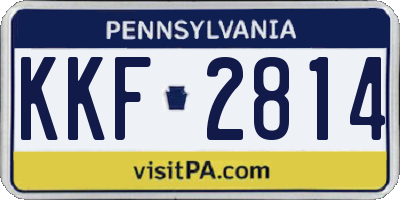 PA license plate KKF2814