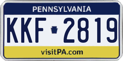 PA license plate KKF2819