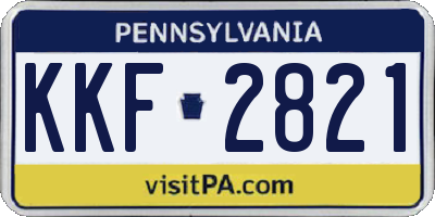 PA license plate KKF2821