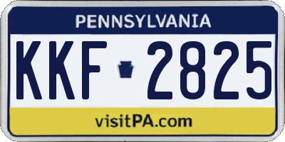 PA license plate KKF2825