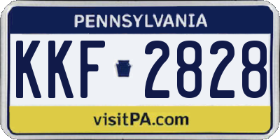 PA license plate KKF2828