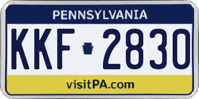 PA license plate KKF2830