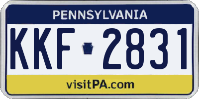 PA license plate KKF2831