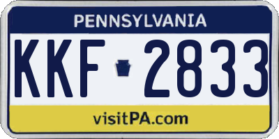 PA license plate KKF2833