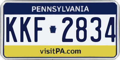PA license plate KKF2834