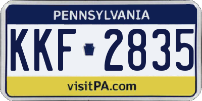 PA license plate KKF2835