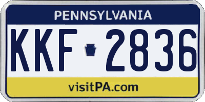 PA license plate KKF2836