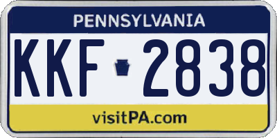 PA license plate KKF2838