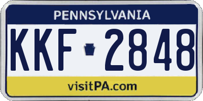PA license plate KKF2848