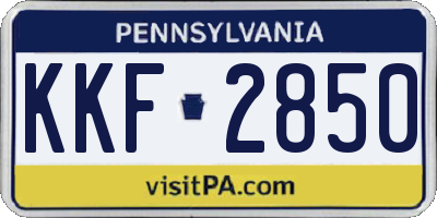 PA license plate KKF2850