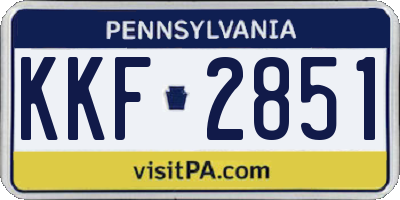 PA license plate KKF2851