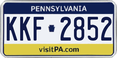 PA license plate KKF2852